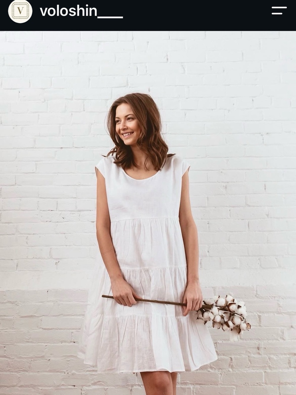 Voloshin White Tiered Mila Mini Dress